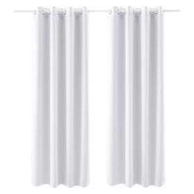 VEVOR Blackout Curtains, White Blocking Drapes for Bedroom and Living Room, 2 Panels Set Grommet Room Darkening Curtain