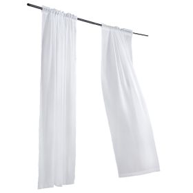 VEVOR Sheer Curtains, 84 inches Long, 2 Panels Set Sheer White Curtains, Each 42" W x 84" L, Dual Rod Pocket Installation