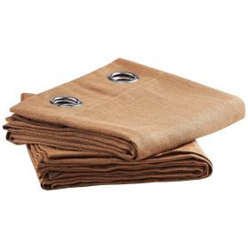 VEVOR Natural Linen Curtains, 52 x 84 inch 2 Panels Set, Grommet Light Filtering Thick Flax Textured Linen Drapes, Privacy Burlap for Living Room