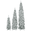 no provide self pick-up.8FT, 6FT, 4FT Pre-Lit Pencil Christmas Trees, 3-set Slim Artificial Christmas Tree With Snow Flocking