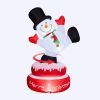 4.8FT Lighted Christmas Inflatable Decoration, Large Rotating Snowman with Motor
