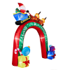10FT Lighted Christmas Inflatable Archway, Inflatable Arch with Reindeer Pulling Santa's Sleigh
