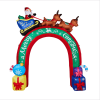 10FT Lighted Christmas Inflatable Archway, Inflatable Arch with Reindeer Pulling Santa's Sleigh