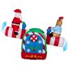 4.7 FT Lighted Christmas Inflatable Decoration, Large Motorized Seesaw with Santa and Reindeer