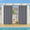 Gray Smooth 50 in. W x 108 in. L Other Blackout Outdoor Light Filtering Curtain (Single Panel), Silencer clip