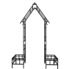 Metal Garden Arch with Adjustable Width W68.11''~W94.29'' Climbing Plants Support Rose Arch Outdoor Black