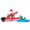 10FT Lighted Christmas Inflatable Decoration, Inflatable Santa Fishing on Boat
