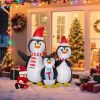 6FT Lighted Christmas Inflatable Decoration, Inflatable Penguin Family
