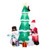 7.5FT Lighted Christmas Inflatable Decoration, Inflatable Christmas Tree with Santa and Snowman