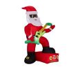7.5FT Lighted Christmas Inflatable Decoration, Inflatable Black Santa Playing Electric Guitar
