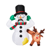 3.5FT Lighted Christmas Inflatable Decoration, Inflatable Snowman and Naughty Reindeer