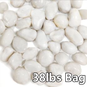 38LBS Large White River Rocks 2-3 Inch - Natural Polished Pebbles for Landscaping, Garden Decor, Aquariums, Decorative Stones for Pathways, Planters