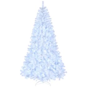 FCH 7ft 1346 Branches Automatic Tree Structure PVC Material 500 Lights Cool Color 8 Modes Christmas Tree White
