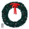 72in Pre-lit Christmas Wreath, Lighted Artificial Xmas Wreath with 300 Warm White Lights and 1200 PVC Tips and DIY Ornaments