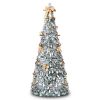 7 FT Snow Flocked Pre-lit Artificial Pop Up Christmas Tree with 170 Warm Lights and Golden Ornaments for Home Office Store Holiday Deco, Snowy Green