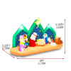 9FT Lighted Christmas Inflatable Decoration, Inflatable Nativity Scene with Starry Night Backdrop