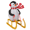 2.2FT Lighted Penguin Riding Sleigh Christmas Decorations