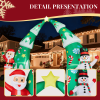 15FT Lighted Christmas Inflatable Archway, Inflatable Christmas Tree Arch with Santa and Snowman
