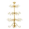 3ft Wrought Iron Christmas Tree, Metal Ornament Display Tree Stand for for Holiday Party Home Decor, Indoor & Outdoor Decor Hanger, Gold