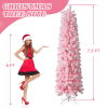 7.5 FT Snow Flocked Hinged Christmas Tree, Artificial Pencil Christmas Tree