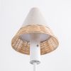 Rechargeable Linen and Rattan Floor Lamp, indoors & outdoor floor lamp for bedroom, livingroom, patio, yard, garden