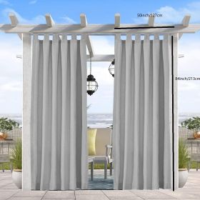 Grey Novelty Thermal Tab Top Blackout Curtain - 50 in. W x 84 in. L