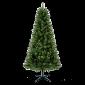 6FT Hinged Unlit Artificial Christmas Tree with 582 Tips, Full PVC Branches