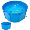VEVOR Canvas Fish Pond, 818 Gal Capacity Above Ground Fish Pond, Foldable PVC Koi Tank, Round Goldfish Tank with Stable Frame and Drain Valve