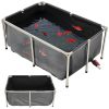 VEVOR Canvas Fish Pond, 126.8 Gal Above Ground Fish Pond, PVC Koi Tank with Clear Viewing Panel
