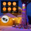 1Pc 11.48FT 350LED Multicolored Christmas Star Waterfall Tree String Light Indoor Outdoor Waterproof String Lights With Star Topper 8 Light Modes Memo