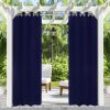 50" W x 96"L Outdoor Curtains Front Porch Curtain Grommet for Porch Balcony Pergola Gazebo Dark Blue