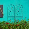 2 Pack Metal Garden Trellis 71" x 19.7" Rustproof Trellis for Climbing Plants Outdoor Flower Support Dragonfly Deco Black