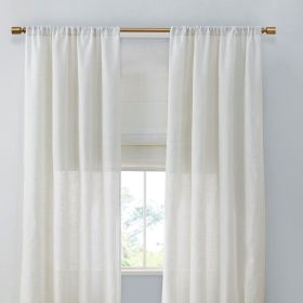 Linen Blend Light Filtering Cordless Roman Shade White 27x64"