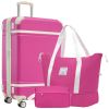 Hardshell Luggage Sets with Bags Lightweight Suitcase Double Spinner Wheels with TSA Lock ,Single Vintage Luggage 28 IN,Pink