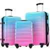 Hardshell Luggage Sets 3 Piece Gradient Color Expandable Suitcase with Spinner Wheels and TSA Lock Lightweight 20" 24" 28" Available,Blue and Red