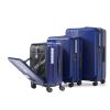 Luggage,with front opening,TSA approved lock,hardshell suitcase,Blue
