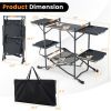 Portable outdoor barbecue table