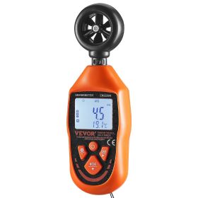 VEVOR Portable Anemometer, Temperature Range 14 Fahrenheit-113 Fahrenheit, Equipped with LED Backlit Display, Captures Wind Speed, Temperature