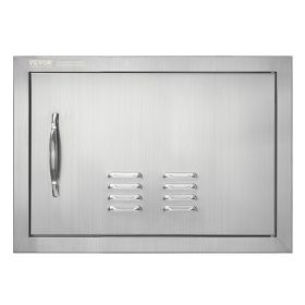 VEVOR BBQ Access Door, 20W x 14H Inch Single Outdoor Kitchen Door, Stainless Steel Flush Mount Door, Wall Vertical Door with Handle and vents