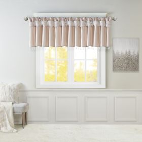 Lightweight Faux Silk Valance With Beads Blush 50x26"