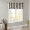 Fretwork Print Grommet Top Window Valance Grey/White 50x18"