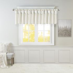 Lightweight Faux Silk Valance With Beads White 50x26"