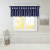 Lightweight Faux Silk Valance With Beads Navy 50x26"