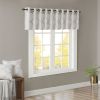 Fretwork Print Grommet Top Window Valance Ivory/Grey 50x18"