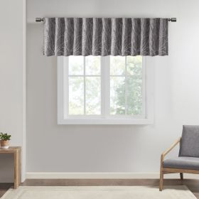 Faux Silk Embroidered Window Valance Grey 50x18"