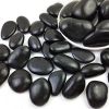 38lbs Black Pebbles for Plants, 2-3 Inch High Polished Natural Large River Rocks for Landscaping
