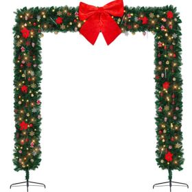 Christmas Artificial Tree Archway Decoration, Realistic PVC Holiday Tree Arch Frame for Outdoor Indoor Room Festival Party Wedding Garden, Flat Top