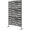 78" H x 48" W Metal Outdoor Privacy Screen, Freestanding Decorative Privacy Fence Screen for Balcony, Black