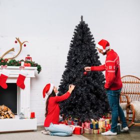 7.5 FT Pre-lit Artificial Christmas Tree, Hinged Xmas Pine Tree with 1350 Branch Tips, 400 Lights and Remote Control for Holiday Party Office Home