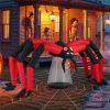 10ft Wide 5ft Tall Giant Halloween Inflatable Spider - LED Head Light + 2 Red Eye Tunnel Lights, Black + Red Color